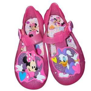 Disney Minnie Mouse & Daisy Duck Pink Jelly Shoes Youth Girl’s Size 7 EUC